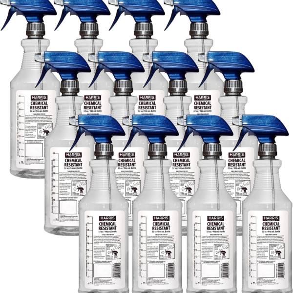 HARRIS 100% Chemically Resistant Professional Spray Bottles, 32oz (12-Pack)