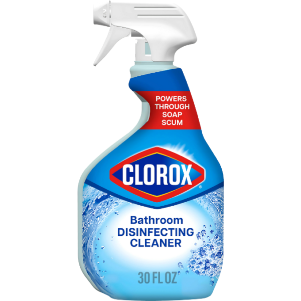 Clorox Disinfecting Bathroom Cleaner, Bleach Free 30 Ounce Spray Bottle